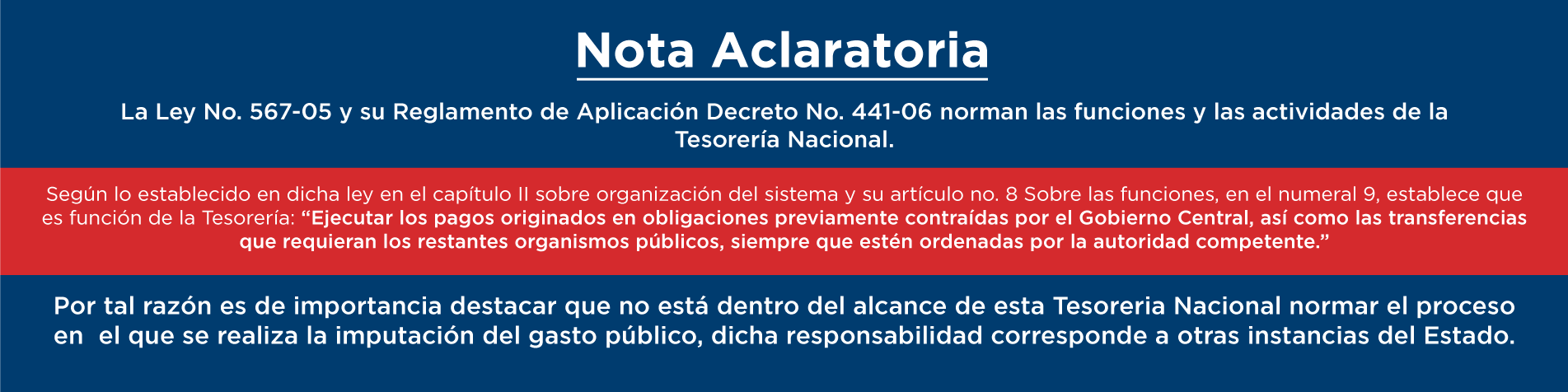 Nota Aclaratoria Tesorería Nacional